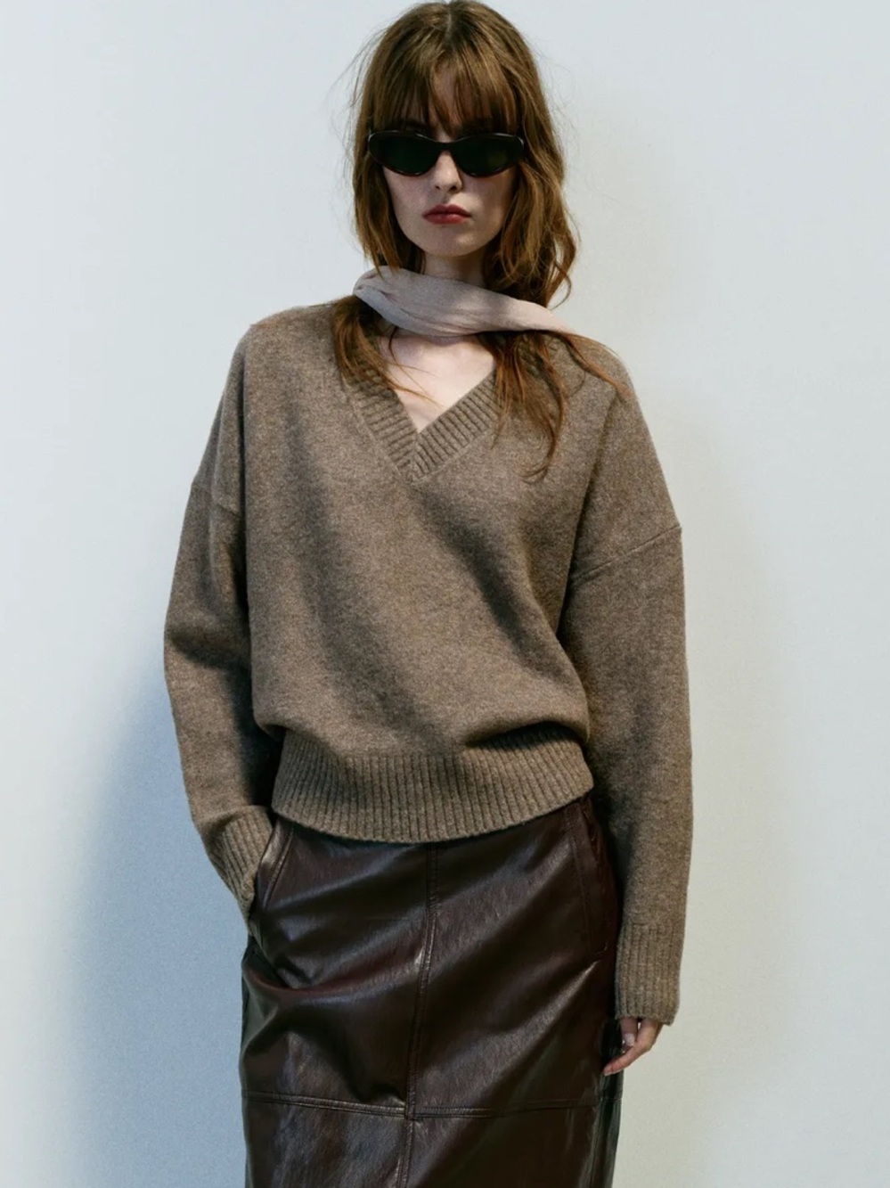 Zara Taupe Oversized Sweater